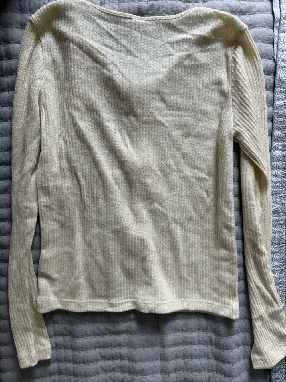 Old Navy Cream Knit Sweater with Front Tie Accents
